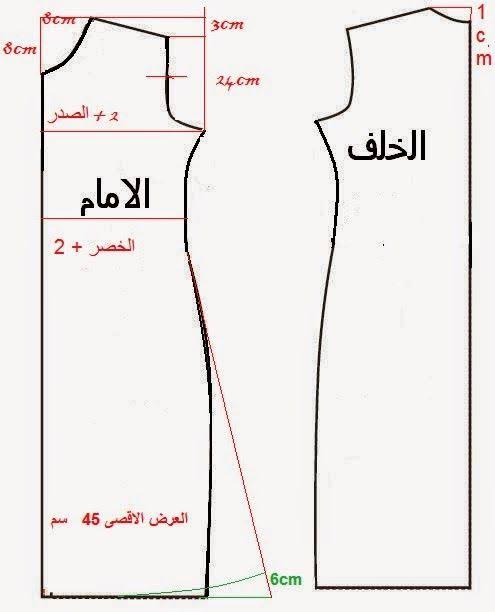 باترون القفطان المغربي , صور للباترون الخاص برسم القفطان المغربي