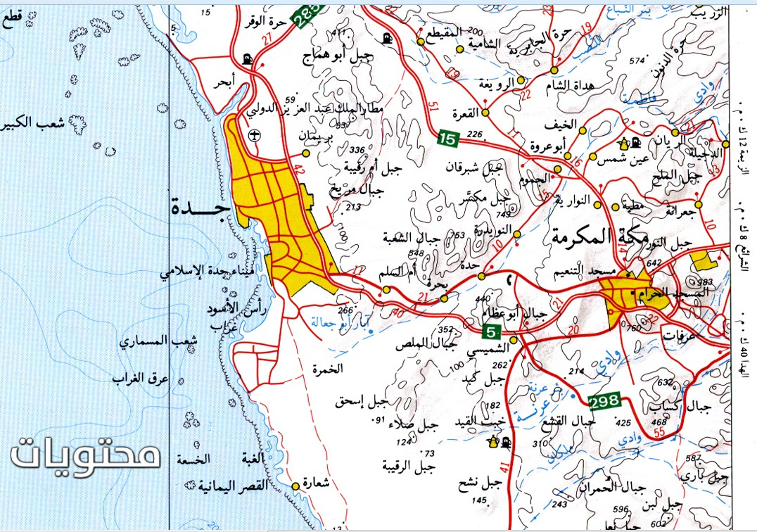 خريطة مدينة جازان - اين توجد جازان 1958 1