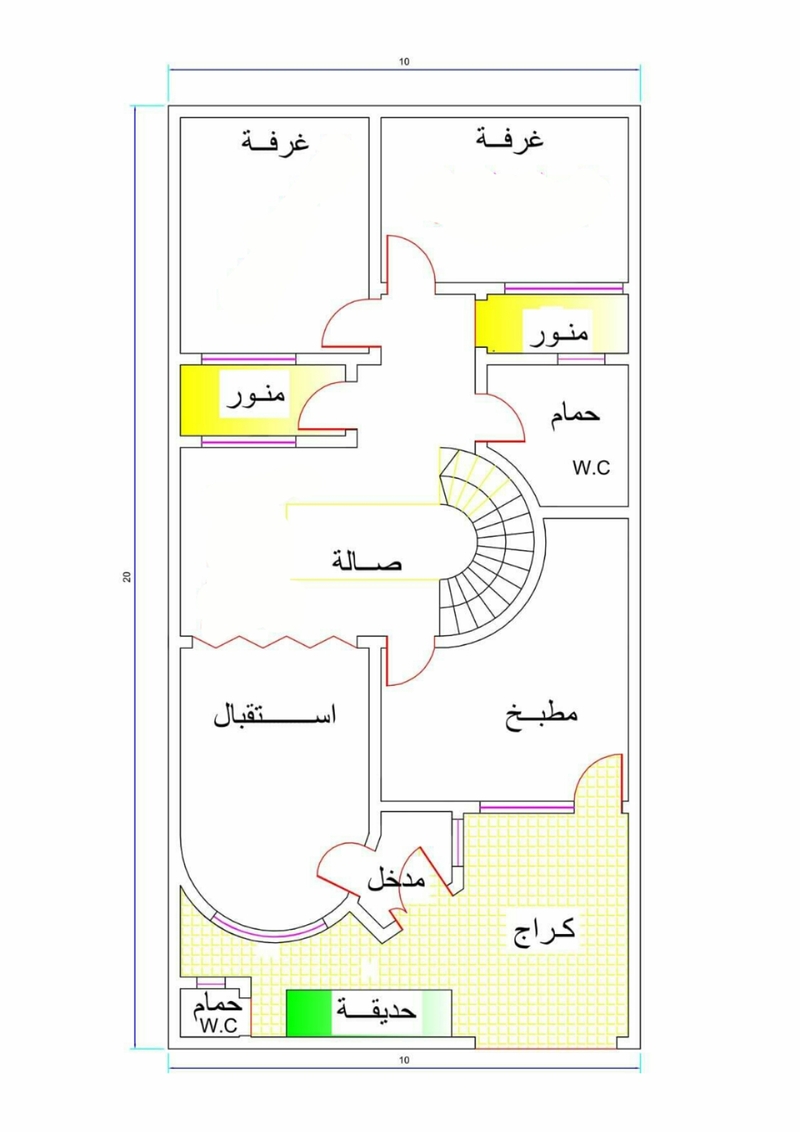 خريطة بيت 200 متر - اجمل تصميم بيت 200 متر 2357 6