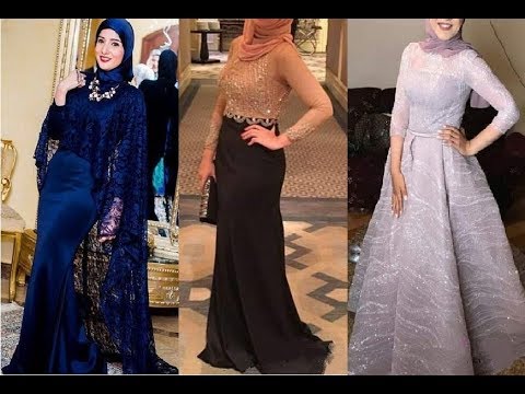 فساتين سواريه للمحجبات 2019 - احدث دريسات سهرة شيك اوي للبنوتات المحجبة 3971 11