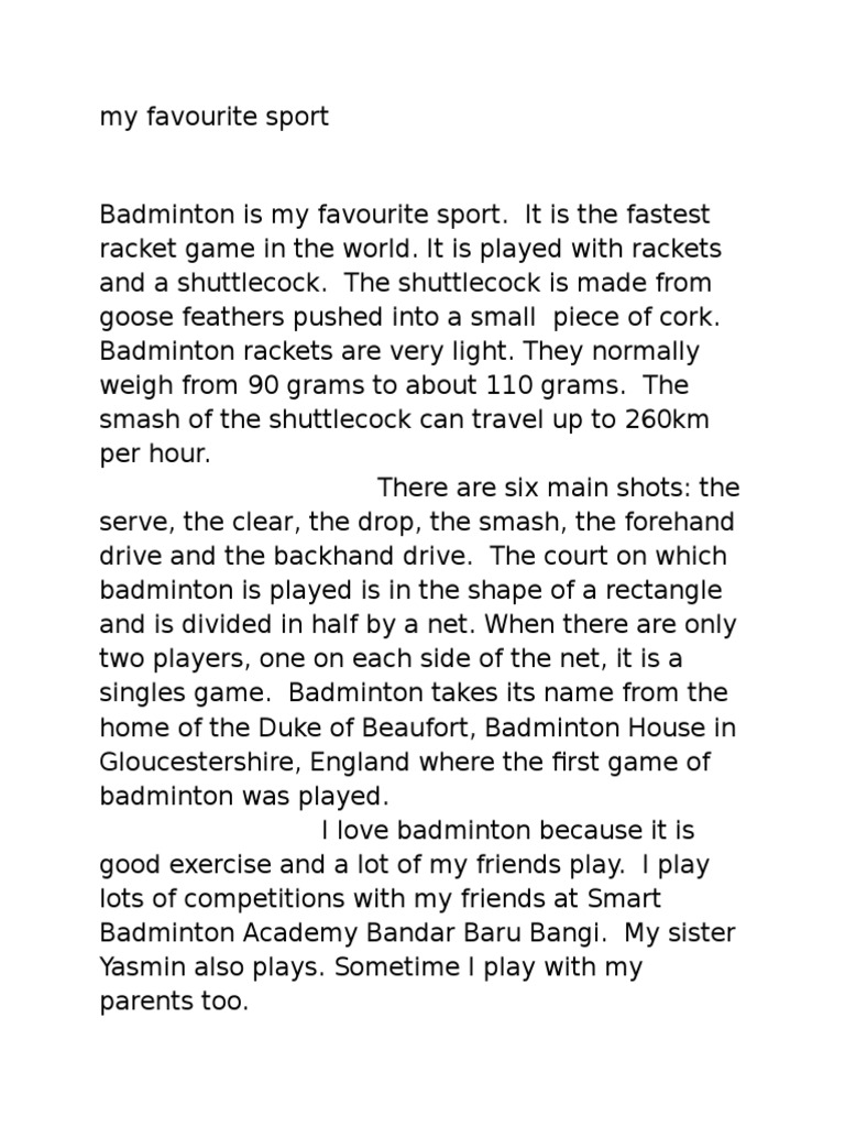 my favourite sport essay volleyball